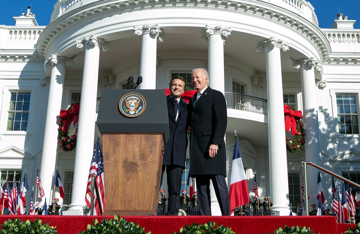 biden-and-macron-ratify-their-alliance-against-putin's-actions-at-the-beginning-of-their-meeting-at-the-white-house