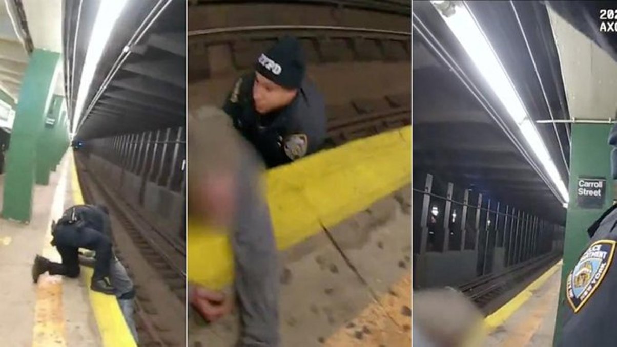miraculous-rescue-of-man-who-fell-onto-the-new-york-subway-rails:-video-captured-police-heroes